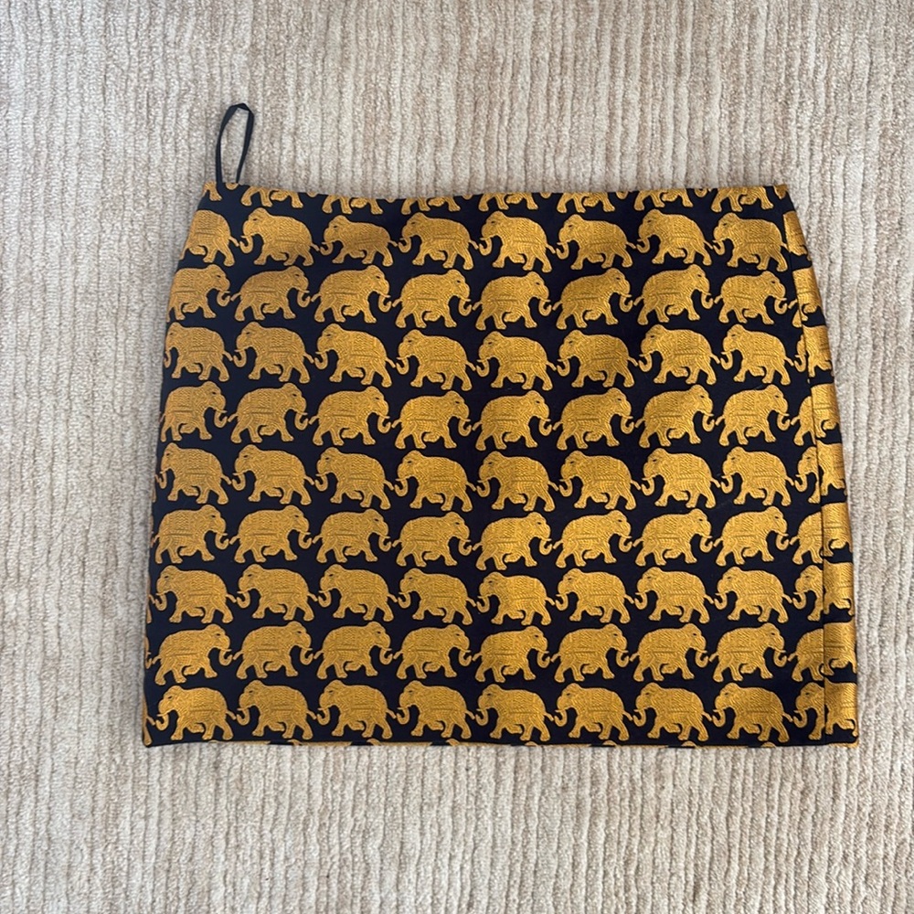 Gold/Black J Crew Elephant Skirt